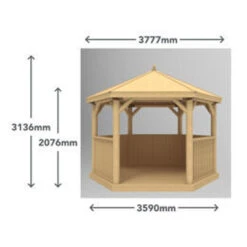 Forest Garden Hexagonal 3.6m Cedar Roof Gazebo Furnished Green -EcoScape Shop t.tlx FCFMLfs.WFMo6eDLnF.FCHkFT. 23571.1676517430
