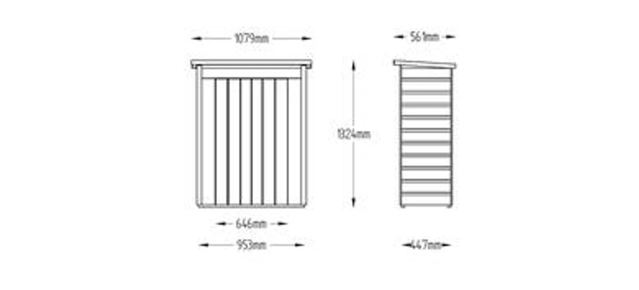 Forest Garden Shiplap Pent Garden Store Pressure Treated 1080 X 550 X 1320mm 10 Forest Garden Shiplap Pent Garden Store Pressure Treated 1080 X 550 X 1320mm - Image 10