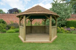 Forest Garden Hexagonal Thatched Roof Gazebo & Cream Lining -EcoScape Shop t.tlx PRP NhO.4P W7.F.WP.PDmpPn. 95309.1680669172