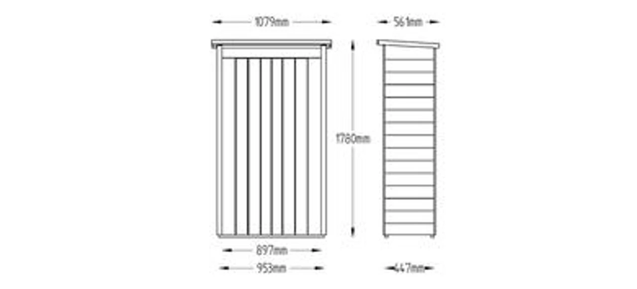 Forest Garden Pent Garden Store Tall Pressure Treated 1080 X 550 X 1780mm 11 Forest Garden Pent Garden Store Tall Pressure Treated 1080 X 550 X 1780mm - Image 11