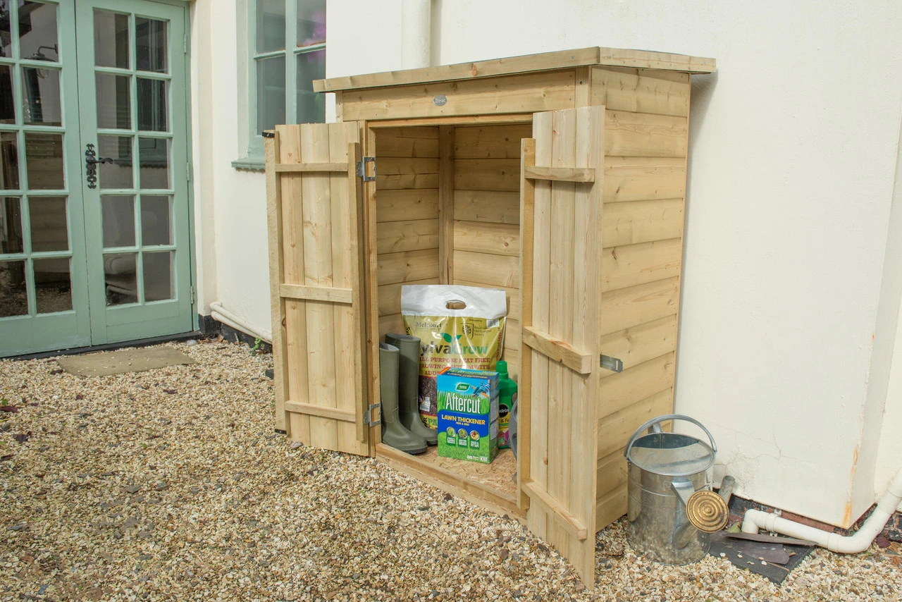 Forest Garden Shiplap Pent Garden Store Pressure Treated 1080 X 550 X 1320mm 1 Forest Garden Shiplap Pent Garden Store Pressure Treated 1080 X 550 X 1320mm